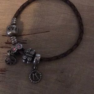 Pandora Jewelry - Pandora Leather Charm Bracelet! Pandora Jewelry - Pandora Leather Charm Bracelet!